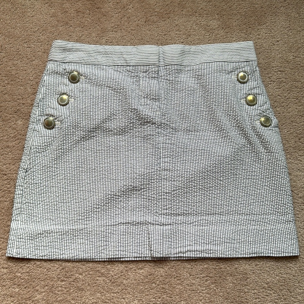 J.Crew Factory Seersucker Button Skirt